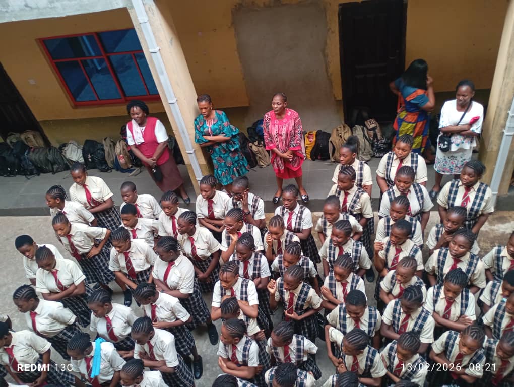 School Life — Morning assembly seen from above